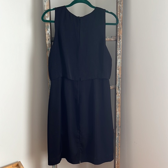Madewell EUC Luminous Overlay Black Midi Dress Size 10 - Picture 5 of 10